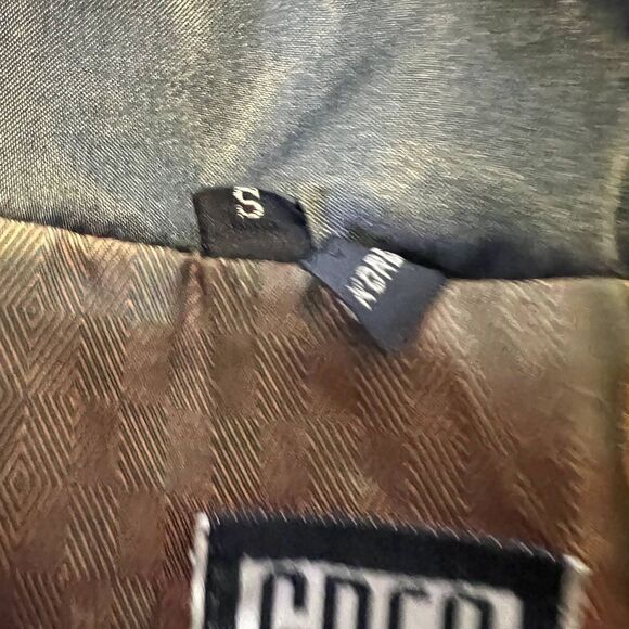 Greg Bell Faux Fur Collar Coat Black with Brown Fur Size‎ Small - Picture 10 of 13